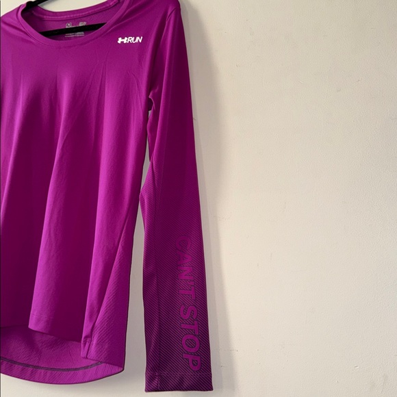 Under Armour Women's Fuchsia Long Sleeve Running Shirt - Picture 4 of 5